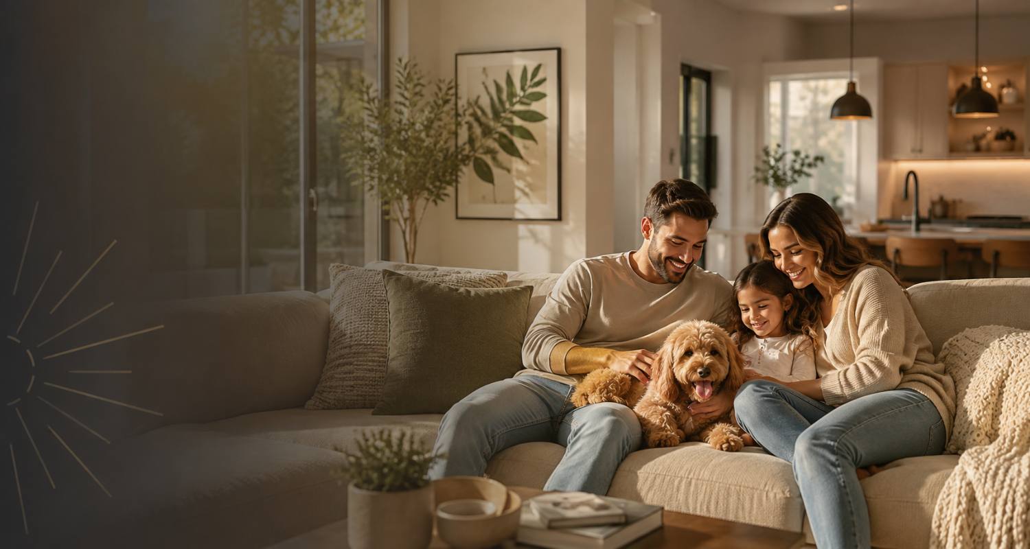 Family enjoying home life at Solana at Highland Park